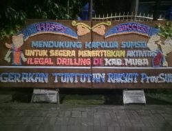 Dukung Kapolda Sumsel Usut Illegal Drilling di Muba, Gerakan Tuntutan Rakyat Kirim Karangan Bunga